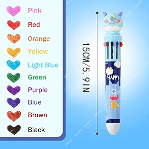 10 in 1 retractable ballpoint pen multicolor pens all in one stylish 10 color pens 05mm for office school stationery students children birthday return gift for boys amp girls 3 monster