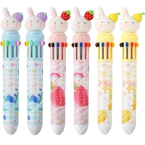 10 in 1 retractable ballpoint pen multicolor pens all in one stylish 10 color pens 05mm for office school stationery students children birthday return gift for boys amp girls 6 rabbit