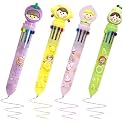 10 in 1 Retractable Ballpoint Pen, Multicolor Pens All in One, Stylish 10 color Pens 0.5mm for Office School stationery Students Children Birthday Return Gift for Boys & Girls (4, Fruits)