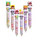 10 in 1 Retractable Ballpoint Pen, Multicolor Pens All in One, Stylish 10 color Pens 0.5mm for Office School stationery Students Children Birthday Return Gift for Boys &amp; Girls (6, Animals)