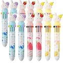 10 in 1 Retractable Ballpoint Pen, Multicolor Pens All in One, Stylish 10 color Pens 0.5mm for Office School stationery Students Children Birthday Return Gift for Boys &amp; Girls (24, Rabbit)