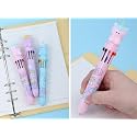 10 in 1 Retractable Ballpoint Pen, Multicolor Pens All in One, Stylish 10 color Pens 0.5mm for Office School stationery Students Children Birthday Return Gift for Boys &amp; Girls (3, Unicorn)