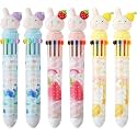 10 in 1 Retractable Ballpoint Pen, Multicolor Pens All in One, Stylish 10 color Pens 0.5mm for Office School stationery Students Children Birthday Return Gift for Boys &amp; Girls (6, Rabbit)