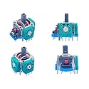 ElecGear 4x Replacement Joystick (EL1 ALPS 10K) + 4x Drift Fix PCB for PS4 Wireless Controller, Analog Stick Controller Sensor Assembly Thumbstick Module for PlayStation 4, Slim and Pro