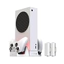 ElecGear Vertical Cooling and Charging Stand for Xbox Series S, 2X Rechargeable Battery and Dual Charger Dock for Xbox Controller, Cooling Fan with LED Lights and USB Port for Gaming Accrssories