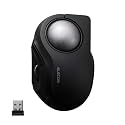ELECOM BITRA Wireless Trackball Mouse, Bluetooth and USB 2.4GHz Switch, Silent Click, Compact Index Finger Design, 34mm Wide-Range Ball, for Windows Mac Chromebook Android iPad iPhone