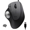 ELECOM Ergonomic Comfort Design Trackball IST Wired USB-A Connection, Super Smooth Tracking with Roller Ball Bearing, 36mm Ball, Thumb Control, Compatible for Windows, PC, and Mac Black (M-IT11URBK)