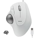 ELECOM Ergonomic Comfort Design Trackball IST Wired USB-A Connection, Super Smooth Tracking with Roller Ball Bearing, 36mm Ball, Thumb Control, Compatible for Windows, PC, and Mac White (M-IT11URWH)