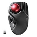 ELECOM M-HT1DRBK Wireless Trackball Mouse - Extra Large Ergonomic Design, 8-Button Function with Smooth Tracking, Black