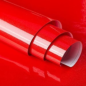 vinyl car wrap sheet sticker and decal roll film sticker decal for car bike laptop 18 x 78 inch red glossy vinyl