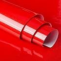 Vinyl Car Wrap Sheet Sticker and Decal Roll Film Sticker Decal for Car, Bike, Laptop (12 X 100 Inch, Red Glossy Vinyl)