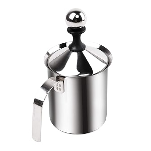 electomania milk frother for coffee manual milk frother stainless steel hand pump milk frother cappuccino coffee frother double froth pump 800ml