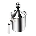 Electomania Milk Frother for Coffee, Manual Milk Frother, Stainless Steel Hand Pump Milk Frother, Cappuccino Coffee Frother Double Froth Pump (800ml)