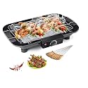 Electric Barbeque Grill with Adjustable Temperature Control | Portable Indoor & Outdoor BBQ Grill | Tandoor & Grill with Removable Water-Filled Drip Tray