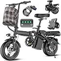 Electric Bike for Adults and Teens, 560-740W Motor, 20-25MPH Compact Commuter Folding Ebike, 32 Miles Range, 48V 10Ah Battery, 3-Level Pedal Assist, 14" Foldable Electric Bicycle, UL 2849 Certified