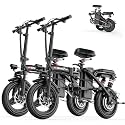 Electric Bike for Adults Teens, 800/1200W Peak Folding Ebike, 22/25MPH &amp; 30/45 Miles Range, 14" Commuting Ebike with Dual Suspension &amp; Dual Brake, 3-Speed Modes, Portable Electric Mini Bike