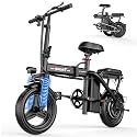 Electric Bike for Adults Teens, 800/1200W Peak Folding Ebike, 22/25MPH & 30/45 Miles Range, 14" Commuting Ebike with Dual Suspension & Dual Brake, 3-Speed Modes, Portable Electric Mini Bike