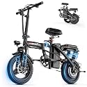 Electric Bike for Adults Teens, 800/1200W Peak Folding Ebike, 22/25MPH &amp; 30/45 Miles Range, 14" Commuting Ebike with Dual Suspension &amp; Dual Brake, 3-Speed Modes, Portable Electric Mini Bike
