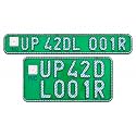 Electric Bike & rikshaw Number Plate Set – Embossed & IND Style | Non-HSRP | Reflective Green Aluminum EV Number Plate for All Electric Bike & Scooters