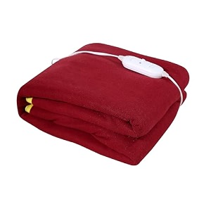 electric blanket 30x60 inch  heated bed sheet with 3 heat settings 6 years remote warranty  dual safety amp overheat protection  electric under blanket for warm winter sleep plain maroon