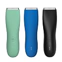 Electric Body Hair Trimmer for Men and Women with Replaceable Ceramic Blade, Rechargeable, Smooth Shaving Grooming (Blue)