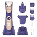 Electric Body Hair Trimmer Shaver - 3 in 1 Pubic Trimmer for Men - Bikini Trimmer for Women - No Nick Groin Ball Razor with Ceramic Blade Head (Purple)