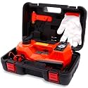 Electric Car Jack 5 Ton 12V Floor Jack with Inflator Pump Portable Hydraulic Jack Vehicle Lift for Car SUV Sedan MPV Tire Change with Led Light