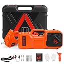 Electric Car Jack Kit 5 Ton 12V Hydraulic Floor Jack with Impact Wrench and Inflatable Pump for SUV Car Emergency Repair Tire Change Kit with LED Light