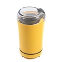Electric Coffee Grinder, 150W Spice Grinder with Stainless Steel Blade, One Touch Coffee Mill for Coffee Bean and Spices, Electric Find Powder Grinder for Pepper Herbs Nuts Seed Grain, Yellow