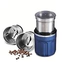 Electric Coffee Grinder, 200W Powerful Food Processor, Coffee Mill Fresh Grind For Bean Nut, Wet&Dry Grinder(BLUE,Two Detachable Bowls)