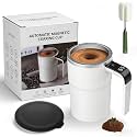 Electric Coffee Mug with a Built-In Lcd Thermometer, Electric Coffee Mug Mixer, Rechargeable Self Stirring Mugs, Perfect for Brewing Coffees, Milk, Cocoa, Etc (White)