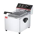 Electric Deep Fryer, Stainless Steel Commercial Frying Machine with Basket, Lid, and Temperature Control for Restaurant and Home Use,12L