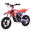 Electric Dirt Bike for Kids, Powerful Motorcycle for Ages 3-6, 24V 2.6Ah Lithium Battery, Dual Shock Absorption, 2 Speed Modes, Safe Disc Brake, 12Inch Off Road Tires, Orange