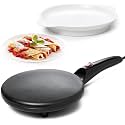 Electric Dosa & Crepe Maker with Automatic Temperature Control & Auto Power Off | Portable Non-Stick Pancake Pan with Batter Bowl | Mini Electric Griddle for Dosa, Pancakes, Chapati, Chilla & Roti