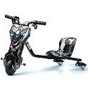 Electric Drift Trike for Kids Adjustable Seat Go Kart with 9MPH Speed, 3-Wheel Scooter Drift Cart with 9 MPH Speed, Crazy Kart for Outdoor Drifting