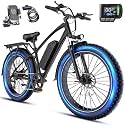 Electric Fat Bike for Adults 1500-2000W Peak Motor, 28-35 MPH, 48V 18Ah Removable Battery, 16-26" x 4.0 Fat Tire E-Bike , 65 Miles Long Range Off-Road Bicycle 500LBS Capacity Dual Suspension, 5-7Speed