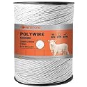 Electric Fence Polywire 3280ft (1000m), 6-Strand Stainless Steel Conductors, Rust & UV Resistant, Portable Electric Fencing, Durable & Reliable Conductivity, White