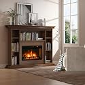 Electric Fireplace Insert with Realistic Flame Effect, Adjustable Heat Settings, Remote Control, and Classic Recessed Design for Living Room or Bedroom