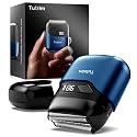 Tulzim Electric Foil Shaver for Men: Portable Electric Razor for Beard/Face, 3 Floating Blade LED Display USB-C Fast Rechargeable, IPX7 Waterproof for Travel &amp; Home,Light Blue