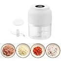 Electric Garlic Chopper,Mini Portable Veggie Chopper, Onion Mincer, Rechargeable Wireless Food Processor, Meat Vegetable Chilli Ginger Grinder Crusher for Home Kitchen Gadget (White)
