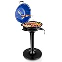 Electric Grill, Techwood Indoor/Outdoor Electric BBQ Grill, 1600W Portable Removable Stand Grill with Adjustable Heat &amp; Drip Tray, Double Layer Design for Party, Patio &amp; Backyard (Blue)