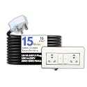 HoopVool® Electric Heavy Duty Extention Board, 16+16A, For Indoor &amp; Outdoor Use, Cable with 3-Pin Big Plug and Multi-Socket Supports 100-230V, 2500+2500 Watts (2500W+2500W, 16A+16A, WITH SWITCH, 15 M)
