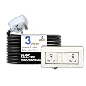 HoopVool® Electric Heavy Duty Extention Board, 16+16A, for Indoor &amp; Outdoor Use, Cable with 3-Pin Big Plug and Multi-Socket Supports 100-230V (2500W+2500W, 16A+16A, with Switch, 3 M)