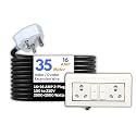 HoopVool® Electric Heavy Duty Extention Board, 16+16A, for Indoor &amp; Outdoor Use, Cable with 3-Pin Big Plug and Multi-Socket Supports 100-230V (2500W+2500W, 16A+16A, with Switch, 35 M)