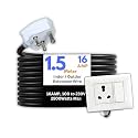 HoopVool® Electric Heavy Duty Extention Board, 16A, for Indoor &amp; Outdoor Use, Cable with 3-Pin Big Plug and Multi-Socket Board Supports 100-230V, 2500 Watts (2500W, 16A, Big Plug, 1.5 M)