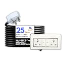 HoopVool® Electric Heavy Duty Extention Switch Board, 16+16A, for Indoor &amp; Outdoor Use, Cable with 3-Pin Plug and Multi-Socket Board Supports 100-230V (2500W+2500W, 16A+16A, with Switch, 25 M)