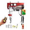 Electric Hoist,1760 lbs 110V Electric Winch with 328 ft Wireless & 14 ft Wired Remote Control, Single/Double Slings,40 ft Single Cable Lifting Height, Lift Hoist for Garage Warehouse Factory