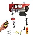Electric Hoist, 440 lbs 110V Electric Winch with 328 ft Wireless & 14 ft Wired Remote Control, Single/Double Slings,40 ft Single Cable Lifting Height, Lift Hoist for Garage Warehouse Factory