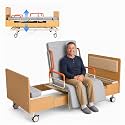Electric Hospital Bed for Home Use with 90° Rotating Sit-to-Stand Function, Height Adjustable Medical Bed 3.15'' Foam Mattress, Safety Rails, 570 lbs Capacity for Elderly, Disabled Adults & Home Care