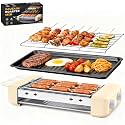 Electric Hot Dog Roller Machine,3 in 1 Indoor Grill with 360° Rotating Tray (9 Sausages) & Removable Grills Net & Nonstick Plate,Hot Dog Roller Grill Sausage Grills for Family BBQ Party